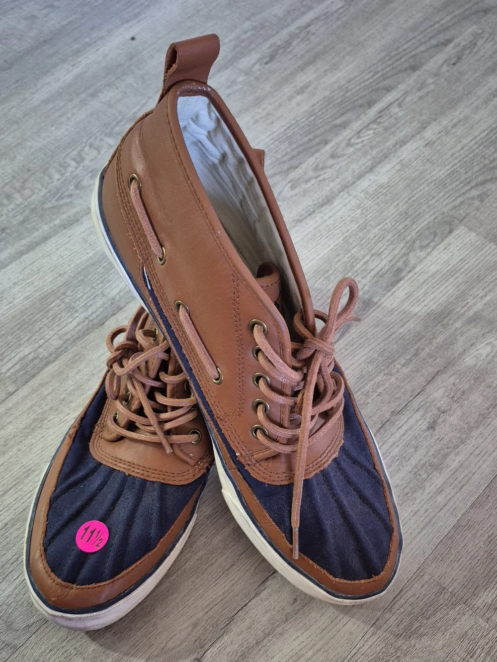 Ralph Lauren Brown and Navy Two-Tone Men's Boat Shoes